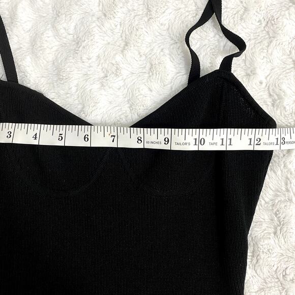 Zara Black Limited Edition Ribbed Sleeveless V-neck Bustier-like Bodysuit S - Picture 8 of 8
